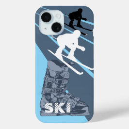 Skiing Ski Boot Blue iPhone Case