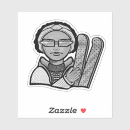 Skiing winter aufkleber