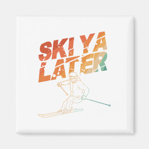 Skikarte für Männer Schneeschuhwandern im Winter Magnet