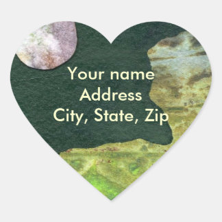 Skikarussell über einer grünen Alien Herz-Aufkleber