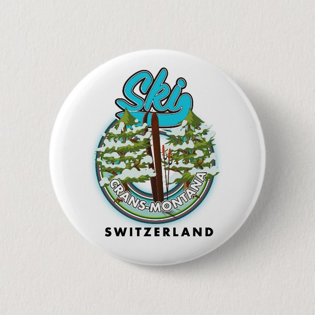 Skilanglauf Crans-Montana Button (Vorderseite)