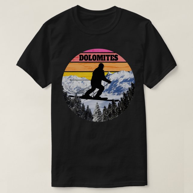Skilanglauf Dolomiten Skigebiete Italien T-Shirt (Design vorne)