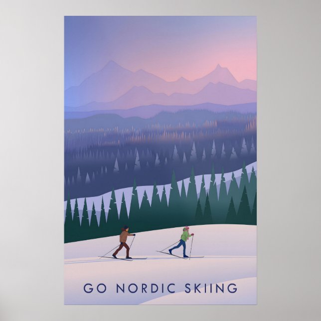 Skilanglauf-Reiseplakat Poster (Vorne)