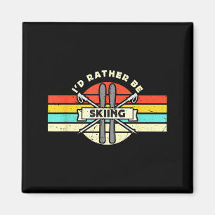Skilanglauf retro Ski fahren Langlauf Magnet