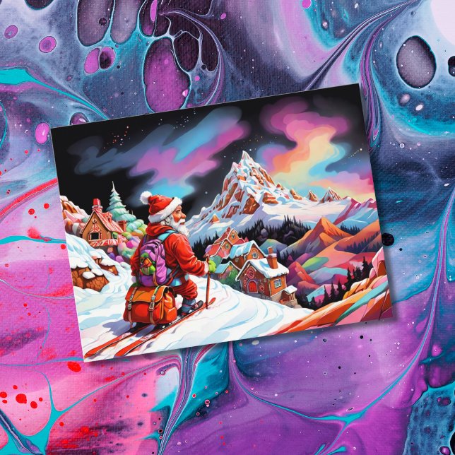 Skilanglauf Santa hinunter zu Tal Weihnachten (Von Creator hochgeladen)