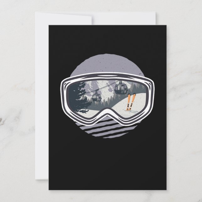 Skilanglauf Skifahren Skifahren Wintersportgeschen Einladung (Vorderseite)