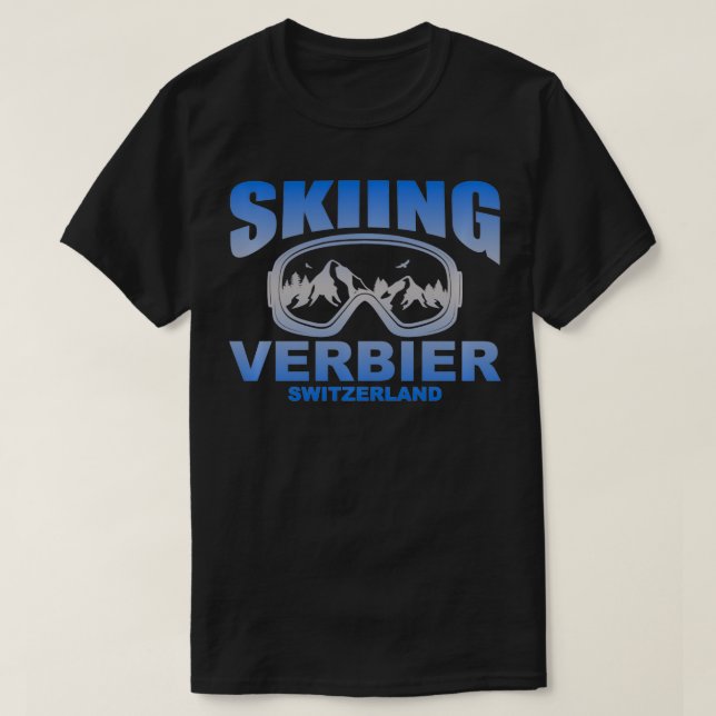 Skilanglauf Verbier Schweiz T-Shirt (Design vorne)