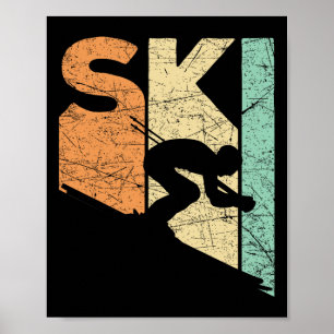 Skilanglauf Vintage Skifahrer Retro Skifahren Lieb Poster