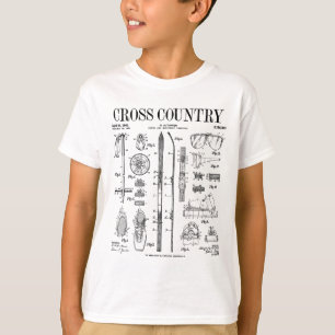 Skilanglauf Vintages Patent Ski Ski Ski T-Shirt