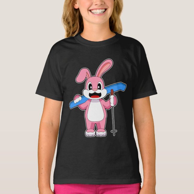 Skilanglaufpolen für Kaninchen T-Shirt (Vorderseite)