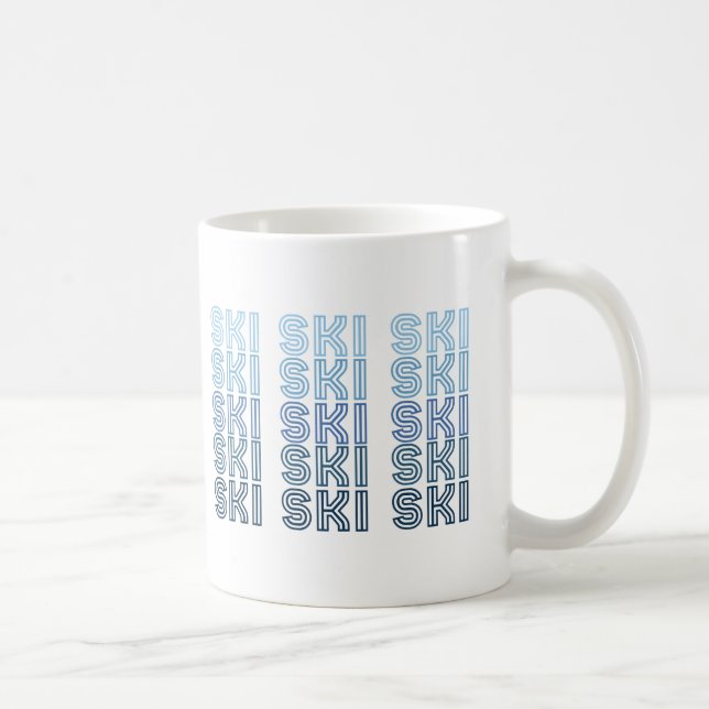 Skilangsport blauer Text Kaffeetasse (Rechts)
