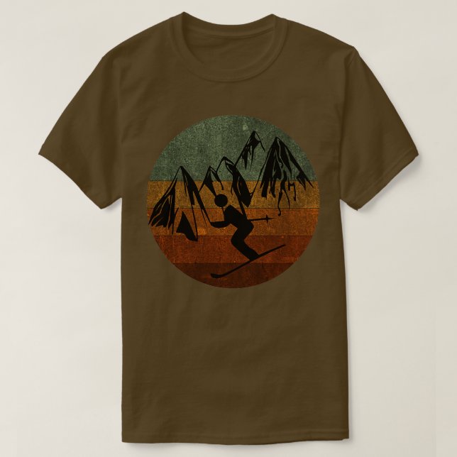 Skilauf Vintage T-Shirt (Design vorne)