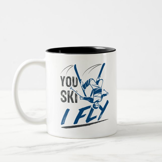 Skilaufen Freestyle Ski Sie Ski I Fly Zweifarbige Tasse (Links)