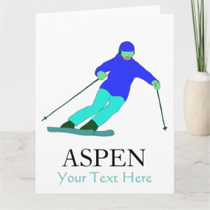 Skilaufen Ski Party Aspen Custom Text Karte