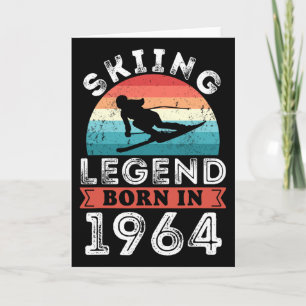 Skilegende Mädchen, geboren 1964, 60. Geburtstagsg Karte