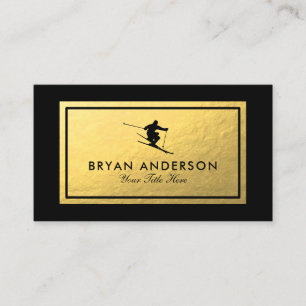 Skilehrer - Imitate Gold Foil Business Card Visitenkarte