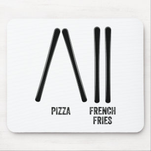 Skilehrer Pizza & Pommes frites Anleitung Mousepad