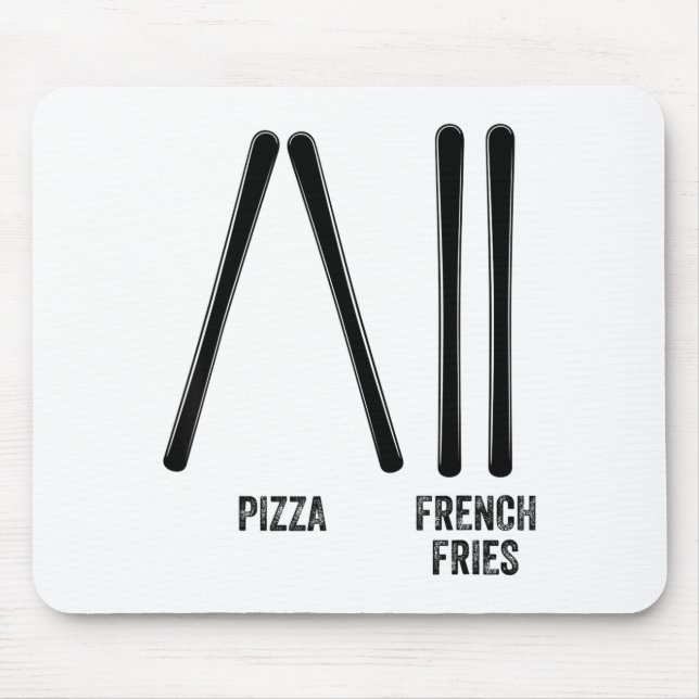 Skilehrer Pizza &amp; Pommes frites Anleitung Mousepad (Vorne)