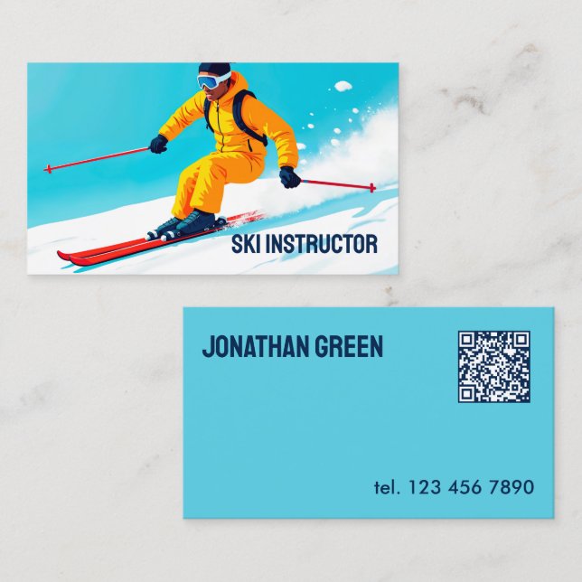 Skilehrer QR Visitenkarte (Vorne/Hinten)