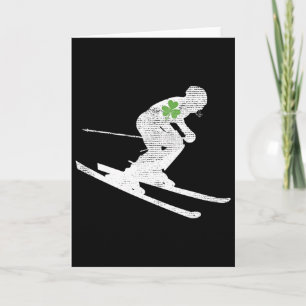 Skiliebhaber grünes Kleeblatt St. Patricks Day Karte