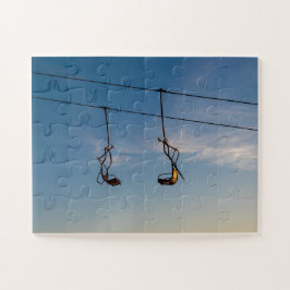 Skilift bei Sonnenuntergang Puzzle