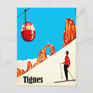 Skilift in Tignes, Frankreich Postkarte