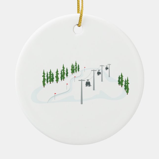 Skilift Keramik Ornament (Vorne)