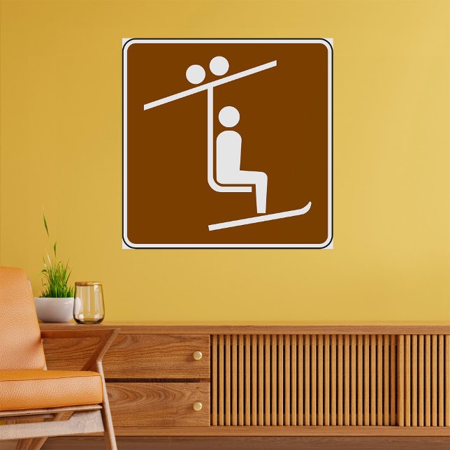 Skilift-Symbol Rustikales Wintersport-Icon Poster (Von Creator hochgeladen)