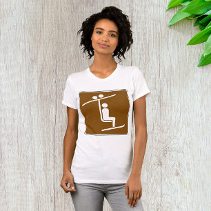 Skilift-Symbol Rustikales Wintersport-Icon T-Shirt