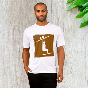 Skilift-Symbol Rustikales Wintersport-Ikon T-Shirt