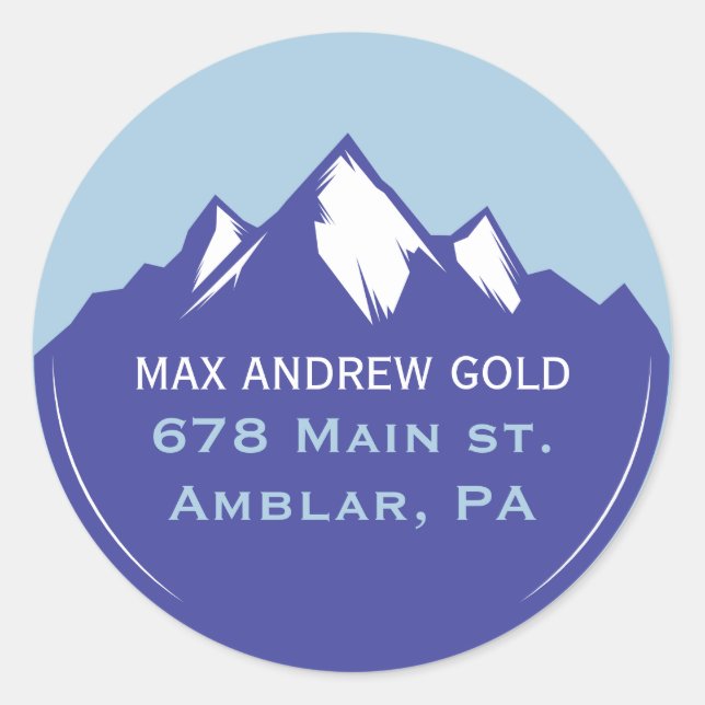 SKILIFT TICKET Einladung Rücksendeadresse Siegel Runder Aufkleber (Vorderseite)