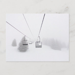 Skilifte in Blizzard Postkarte. Postkarte
