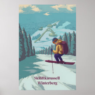 Skiliftkarussell Winterberg Skigebiet Reise Poster