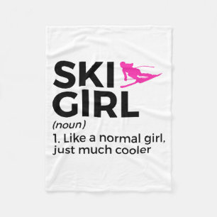 Skimädchen Definition lustiger Ski Fleecedecke
