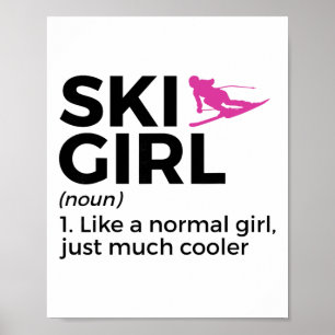 Skimädchen-Definition Lustiger Ski Poster