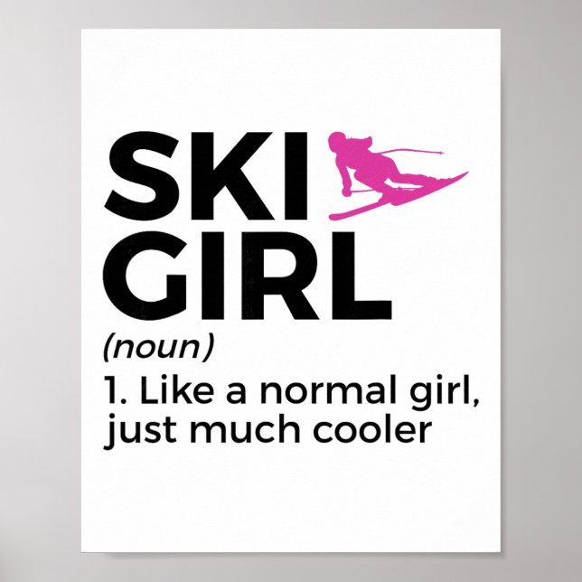 Skimädchen-Definition Lustiger Ski  Poster (Vorne)