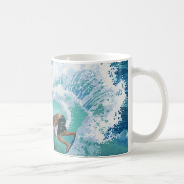 Skimboard Surfer Tasse (Rechts)