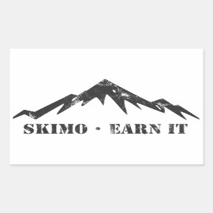 Skimo, verdiene es rechteckiger aufkleber