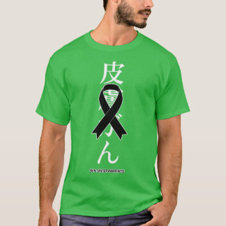 Skin Cancer Awareness Black Ribbon japanisches Ges T-Shirt