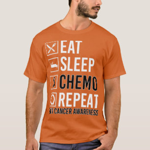 Skin Cancer Awareness Eat Sleep Chemo Repeat Gift T-Shirt