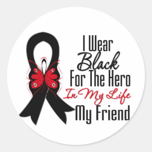 Skin Cancer Ribbon Hero My Friend Runder Aufkleber