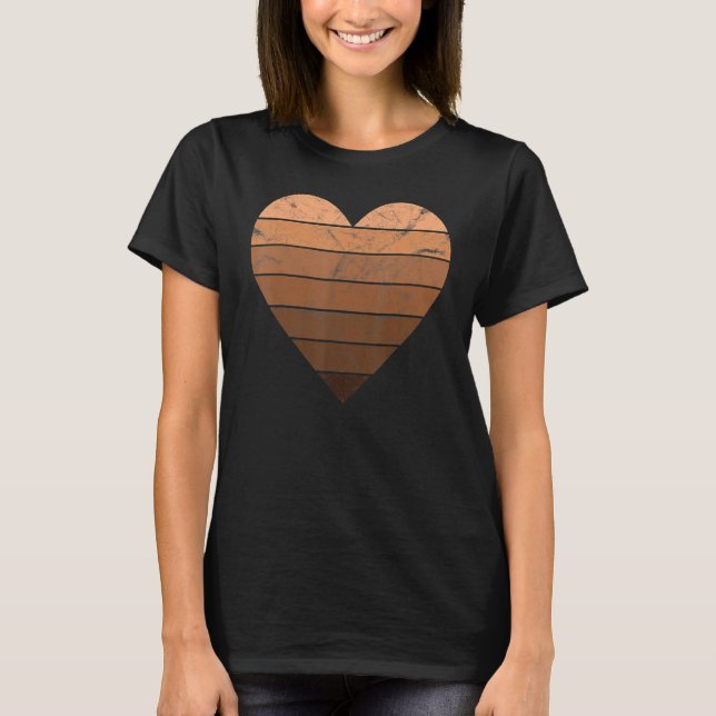 Skin Tone Heart Black History Melanin Afro African T-Shirt (Vorderseite)