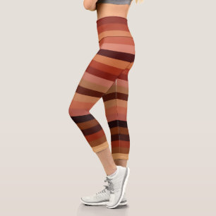 Skin Tone Regenbogenstreifen Capri Leggings