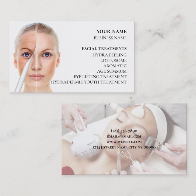 Skincare & Beauty Salon Visitenkarte (Vorne/Hinten)