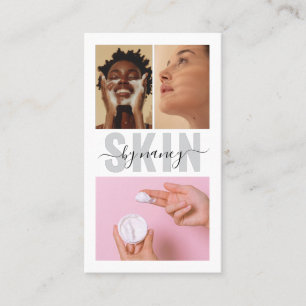 Skincare Bold Typografy Foto Collage Qr Code Visitenkarte
