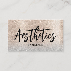 Skincare Esthetician Rose Gold Glitzer Ästhetik Visitenkarte