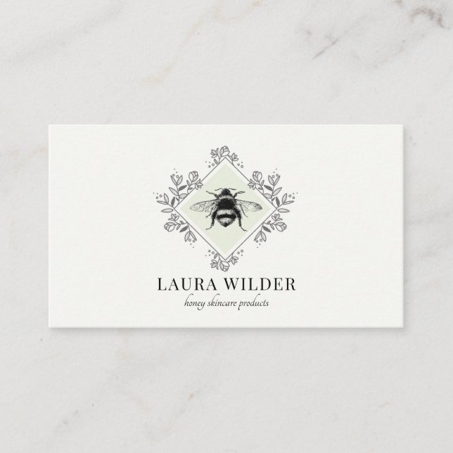 Skincare Products Honey Bee Logo Business Card Visitenkarte (Vorderseite)