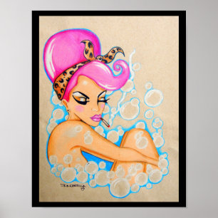 Skinderella's "Bubble Bath" print Poster