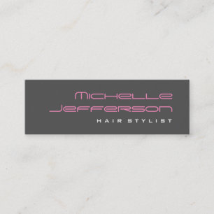 Skinny Beruflich Script Grau Pink Business Card Mini Visitenkarte