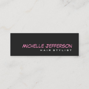 Skinny Beruflich Script Grau Pink Business Card Mini Visitenkarte
